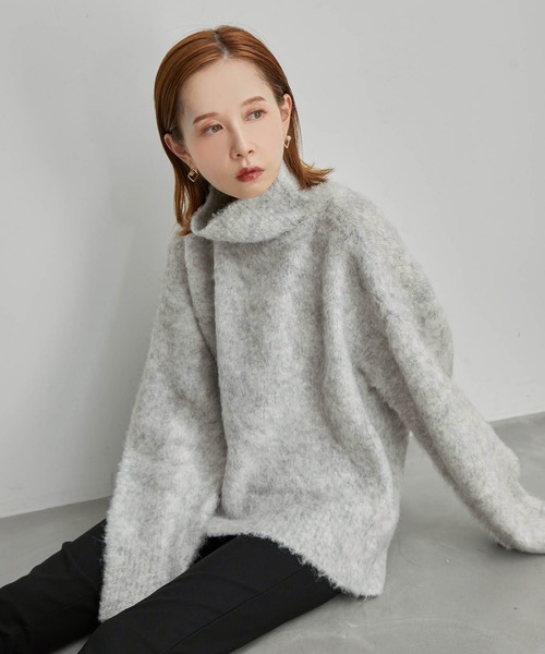 ROPE' PICNIC(ロペピクニック)の「ブークレータートルニットプルオーバー(ニット/セーター・レディース・ライトグレー/サックスブルー/ライトグリーン・38)」の5枚目の写真