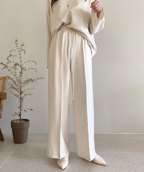 Dita Muaj.（ディータムアージュ）の「センタープレスワイドパンツ（スラックス・レディース・ブラック/アイボリー・S/M）」の2枚目の写真