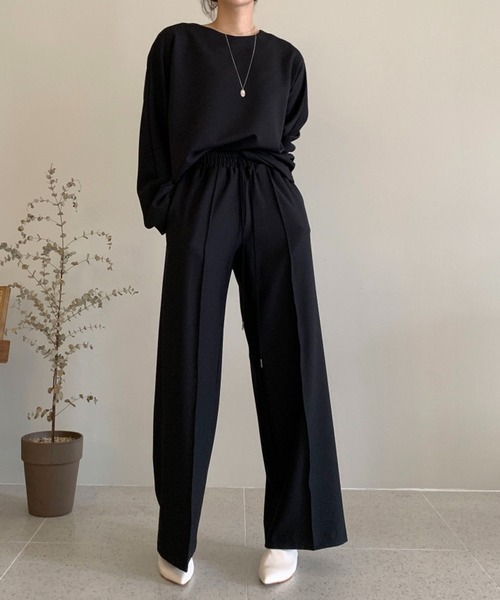 Dita Muaj.（ディータムアージュ）の「センタープレスワイドパンツ（スラックス・レディース・ブラック/アイボリー・S/M）」の5枚目の写真