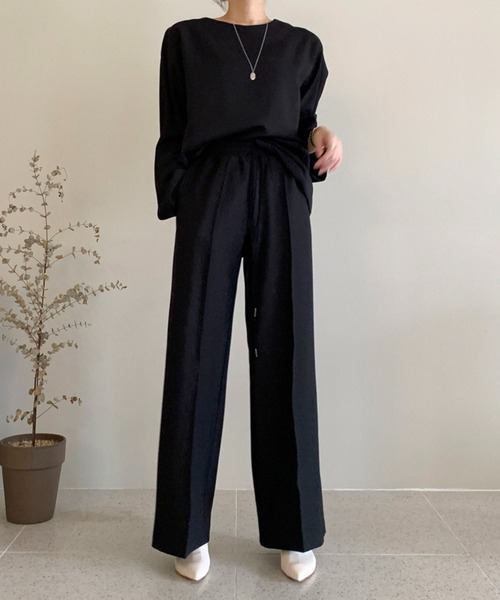 Dita Muaj.（ディータムアージュ）の「センタープレスワイドパンツ（スラックス・レディース・ブラック/アイボリー・S/M）」の11枚目の写真