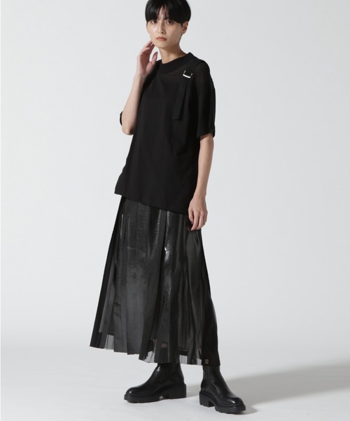 NAKAGAMI(ナカガミ)の「NAKAGAMI(ナカガミ) rubber print skirt/スカート/N03REG0001A(スカート・レディース・ブラック・1)」の1枚目の写真