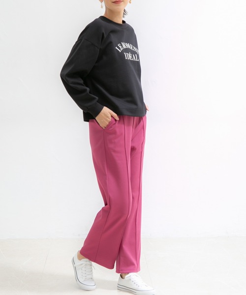 Honeys（ハニーズ）の「ストレートパンツ（その他パンツ・レディース・ライトベージュ/イエロー×グリーン/パープル/ピンク/グリーン/ブラック/モカ・SS/LL/L/S/M）」の7枚目の写真