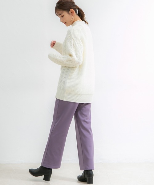 Honeys（ハニーズ）の「ストレートパンツ（その他パンツ・レディース・ライトベージュ/イエロー×グリーン/パープル/ピンク/グリーン/ブラック/モカ・SS/LL/L/S/M）」の12枚目の写真