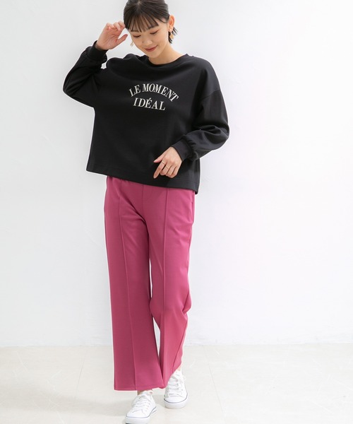 Honeys（ハニーズ）の「ストレートパンツ（その他パンツ・レディース・ライトベージュ/イエロー×グリーン/パープル/ピンク/グリーン/ブラック/モカ・SS/LL/L/S/M）」の14枚目の写真