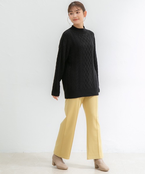 Honeys（ハニーズ）の「ストレートパンツ（その他パンツ・レディース・ライトベージュ/イエロー×グリーン/パープル/ピンク/グリーン/ブラック/モカ・SS/LL/L/S/M）」の16枚目の写真