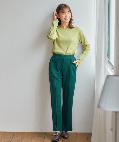 Honeys（ハニーズ）の「ストレートパンツ（その他パンツ・レディース・ライトベージュ/イエロー×グリーン/パープル/ピンク/グリーン/ブラック/モカ・SS/LL/L/S/M）」の19枚目の写真