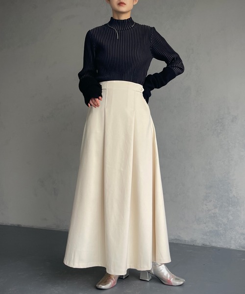 &g'aime（アンジェム）の「【&g’aime】タックフレアスカート（スカート・レディース・ブラック/カーキ/アイボリー・FREE）」の16枚目の写真