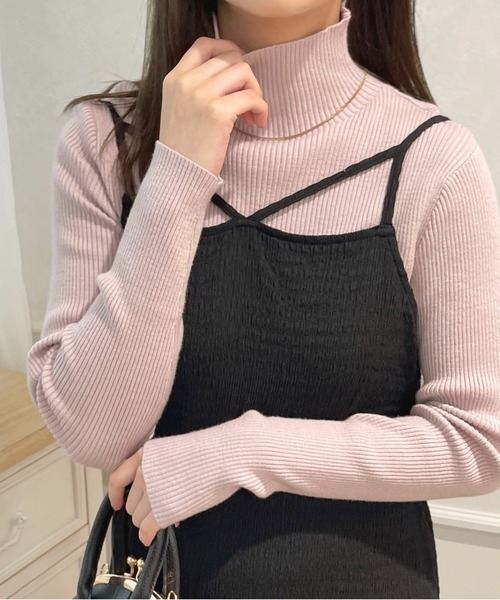 apres jour（アプレジュール）の「リブニットインナー【ZOZOTOWN限定アイテム】（ニット/セーター・レディース・ブラック/ピンクベージュ/アイボリー/モカ/ネイビー・X-LARGE/フリー）」の5枚目の写真