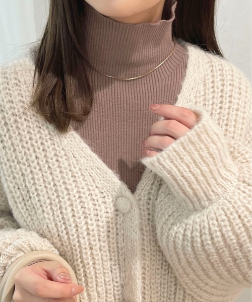 apres jour（アプレジュール）の「リブニットインナー【ZOZOTOWN限定アイテム】（ニット/セーター・レディース・ブラック/ピンクベージュ/アイボリー/モカ/ネイビー・X-LARGE/フリー）」の3枚目の写真