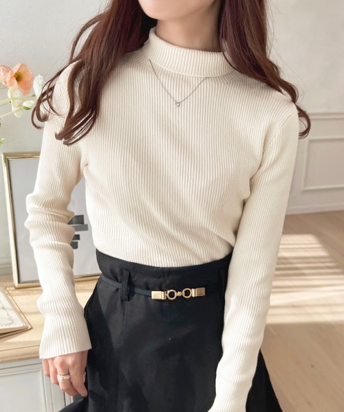 apres jour（アプレジュール）の「リブニットインナー【ZOZOTOWN限定アイテム】（ニット/セーター・レディース・ブラック/ピンクベージュ/アイボリー/モカ/ネイビー・X-LARGE/フリー）」の15枚目の写真