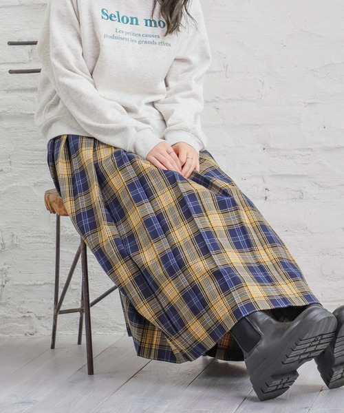 Honeys(ハニーズ)の「ロングプリーツスカート(スカート・レディース・レッド系その他/グリーン/ネイビー系/ブラック・L/M/S)」の15枚目の写真