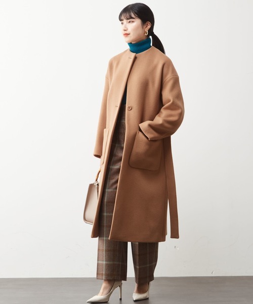 新品　16万　EDWARDACHOUR PARIS 　パール　ノーカラーコート 新品 16万 EDWARDACHOUR PARIS パール ノーカラーコート