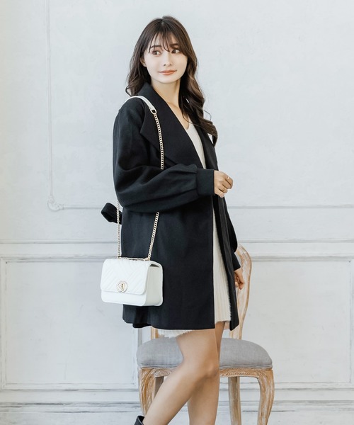 Julia Boutique(ジュリアブティック)の「バルーンスリーブミディ丈コート/22565(その他アウター・レディース・ブラック/ピンクベージュ/ライトベージュ・ONE)」の22枚目の写真