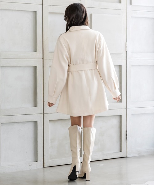 Julia Boutique(ジュリアブティック)の「バルーンスリーブミディ丈コート/22565(その他アウター・レディース・ブラック/ピンクベージュ/ライトベージュ・ONE)」の12枚目の写真