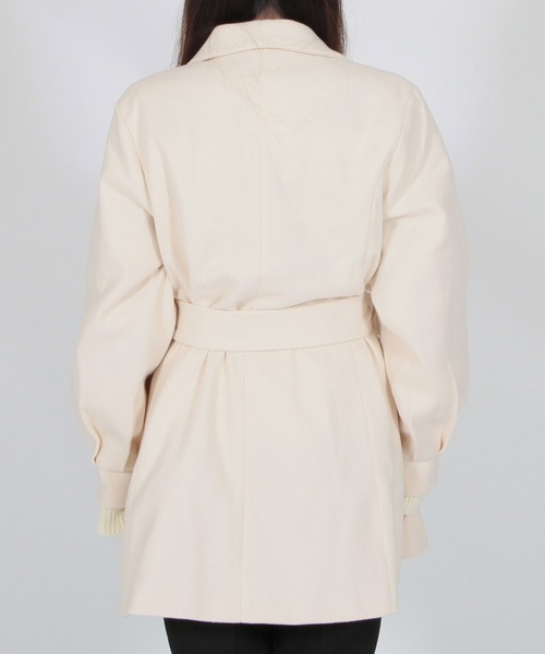 Julia Boutique(ジュリアブティック)の「バルーンスリーブミディ丈コート/22565(その他アウター・レディース・ブラック/ピンクベージュ/ライトベージュ・ONE)」の10枚目の写真