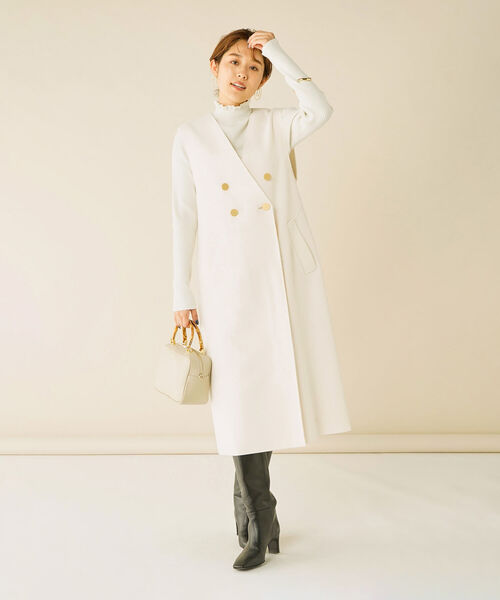 NOLLEY’S（ノーリーズ）の「衿フリルリブプルオーバーニット（ニット/セーター・レディース・オフホワイト/シルバー/ブラック/ミント・38）」の10枚目の写真