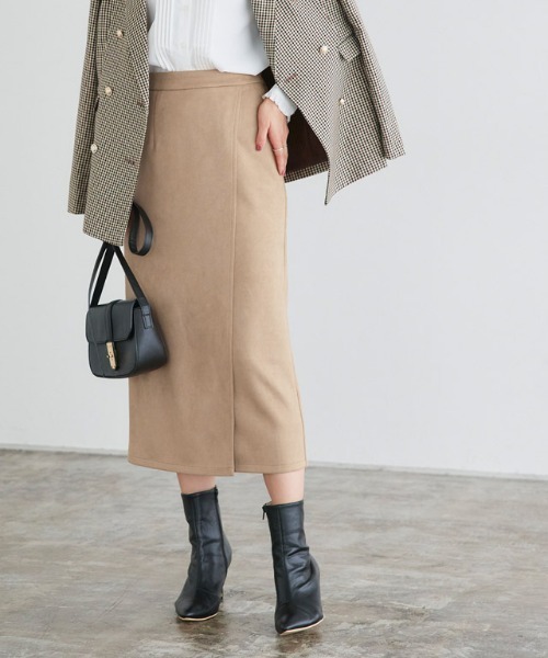 Pierrot（ピエロ）の「カットスエードラップスカート（スカート・レディース・アイボリー/ライトグレー/ブラウン系その他/グリーン系その他/モカ/ベージュ/アッシュ/パープル系その他/グレー・M/L）」の7枚目の写真