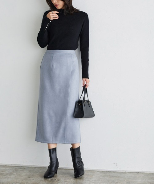 Pierrot（ピエロ）の「カットスエードラップスカート（スカート・レディース・アイボリー/ライトグレー/ブラウン系その他/グリーン系その他/モカ/ベージュ/アッシュ/パープル系その他/グレー・M/L）」の13枚目の写真