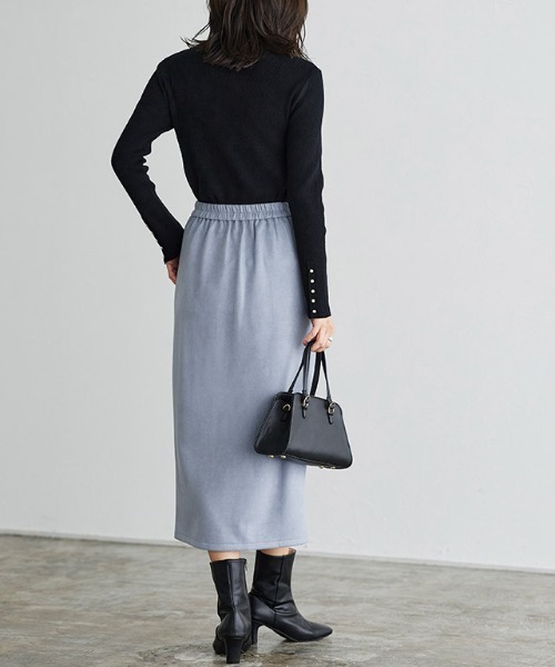 Pierrot（ピエロ）の「カットスエードラップスカート（スカート・レディース・アイボリー/ライトグレー/ブラウン系その他/グリーン系その他/モカ/ベージュ/アッシュ/パープル系その他/グレー・M/L）」の14枚目の写真