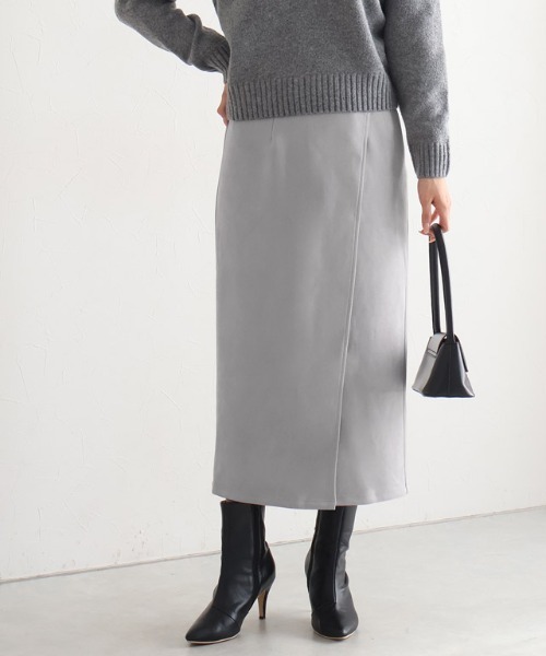 Pierrot（ピエロ）の「カットスエードラップスカート（スカート・レディース・アイボリー/ライトグレー/ブラウン系その他/グリーン系その他/モカ/ベージュ/アッシュ/パープル系その他/グレー・M/L）」の18枚目の写真