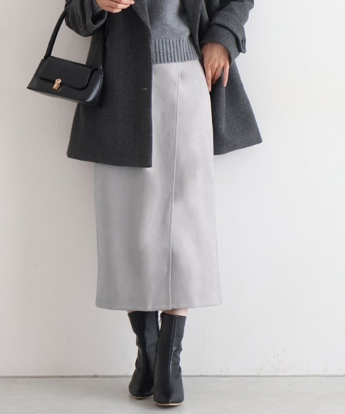 Pierrot（ピエロ）の「カットスエードラップスカート（スカート・レディース・アイボリー/ライトグレー/ブラウン系その他/グリーン系その他/モカ/ベージュ/アッシュ/パープル系その他/グレー・M/L）」の19枚目の写真