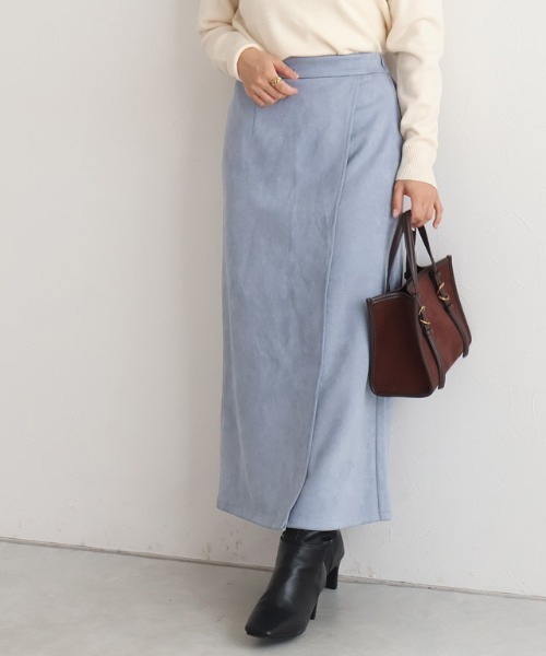 Pierrot（ピエロ）の「カットスエードラップスカート（スカート・レディース・アイボリー/ライトグレー/ブラウン系その他/グリーン系その他/モカ/ベージュ/アッシュ/パープル系その他/グレー・M/L）」の21枚目の写真