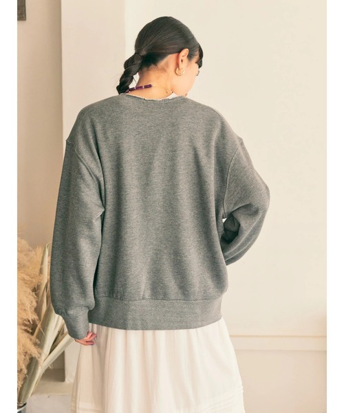 AMERICAN HOLIC(アメリカンホリック)の「深Vネック裏毛プルオーバー2(スウェット・レディース・杢グレー・L/M)」の6枚目の写真