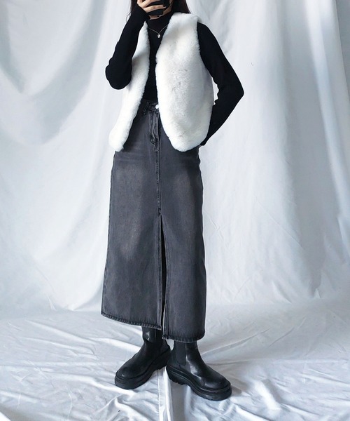 me+em select(ミームセレクト)の「※【 7color 】コンパクトボリュームフェイクファーベスト(ベスト・レディース・ホワイト/キャメル/ピンク/モカ/ベージュ/アイボリー/ブラック・FREE)」の15枚目の写真