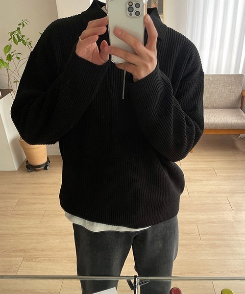 ASCLO（エジュクロ）の「ASCLO Hachi Collar Half Zip Up Knit