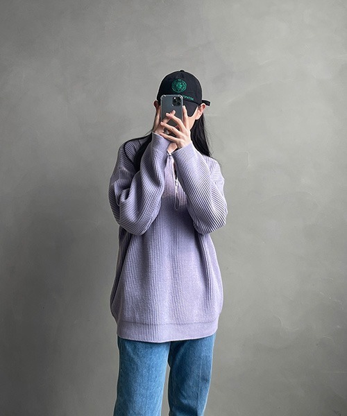 ASCLO（エジュクロ）の「ASCLO Hachi Collar Half Zip Up Knit