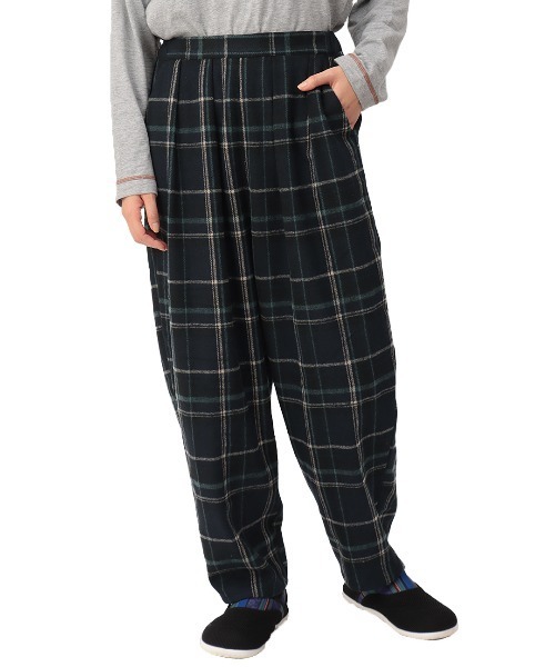 チチカカ（チチカカ）の「ワイドタックチェックパンツ（その他パンツ・レディース・ネイビー/ベージュ/カーキ・FREE）」の13枚目の写真