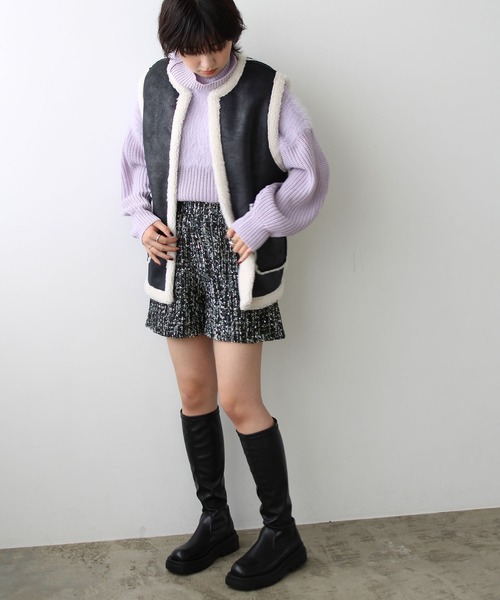 GeeRA（ジーラ）の「ツイードショートパンツ（その他パンツ・レディース・マルチ/ブラック・MEDIUM）」の5枚目の写真