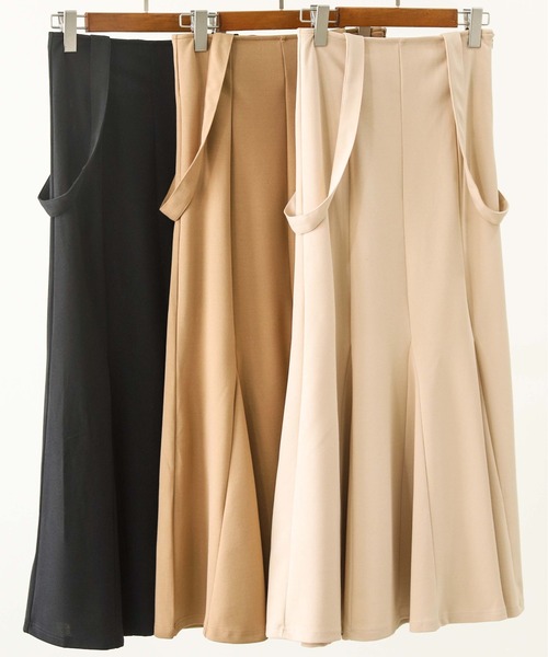 La-gemme(ラジェム)の「マーメイドサロペットスカート(スカート・レディース・ライトブラウン/ブラック/ベージュ・L/M)」の22枚目の写真