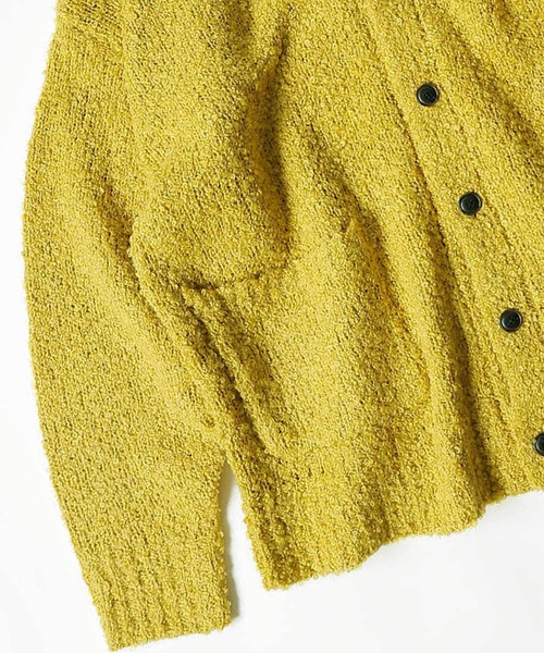 NUMBER (N)INE(ナンバーナイン)の「NUMBER (N)INE/ナンバーナイン ALPACA BORDER KNIT BIG CARDIGAN/ウールアルパカ混 ブークレーニット ワイドボーダー/ソリッド オーバーサイズカーディガン(カーディガン/ボレロ・メンズ・ブラック/グレー系その他/グレー/イエロー/レッド系その他/バーガンディー・2/3/4)」の16枚目の写真