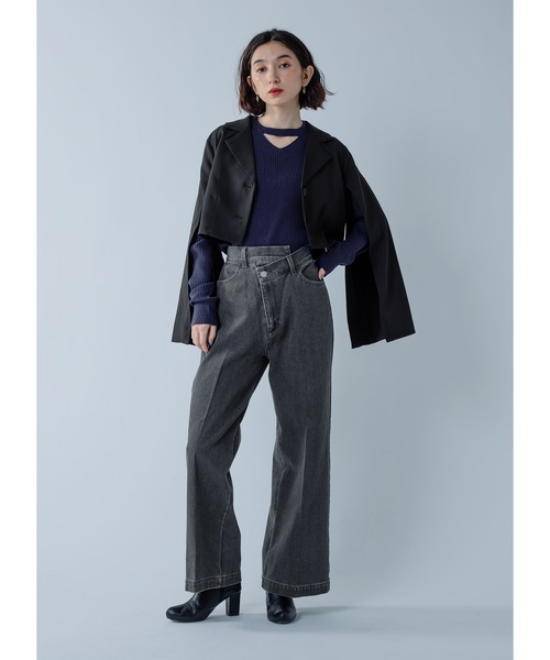 Adoon plain（アドーンプレーン）の「アシメウエストデニム（デニム