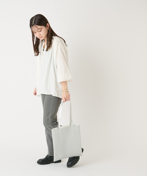 Actually（アクチュアリー）の「フェイクレザー プリーツトート（トートバッグ・レディース・ブラック/シルバー・フリー）」の15枚目の写真