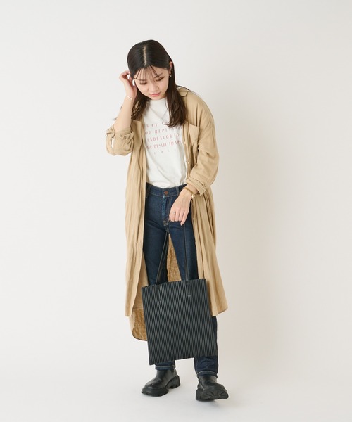 Actually（アクチュアリー）の「フェイクレザー プリーツトート（トートバッグ・レディース・ブラック/シルバー・フリー）」の20枚目の写真