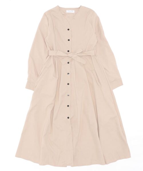 MAISON DE THERESE(メゾン ド テレーズ)の「Vネックロングシャツワンピース(シャツワンピース・レディース・グレイッシュベージュ・L)」の10枚目の写真