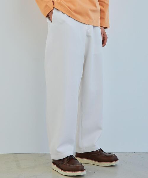 green label relaxing（グリーンレーベルリラクシング）の「エアロギャバ ワイド イージー パンツ -防シワ-（その他パンツ・メンズ・ダークグリーン/ホワイト/ナチュラル・L/S/M）」の2枚目の写真