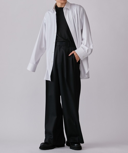 Lui's（ルイス）の「バンブーレーヨンモダンベーシックシャツ（シャツ/ブラウス・メンズ・ブルー/ホワイト/ブラック・S/M）」の5枚目の写真