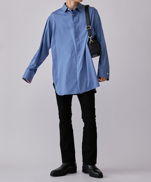 Lui's（ルイス）の「バンブーレーヨンモダンベーシックシャツ（シャツ/ブラウス・メンズ・ブルー/ホワイト/ブラック・S/M）」の19枚目の写真