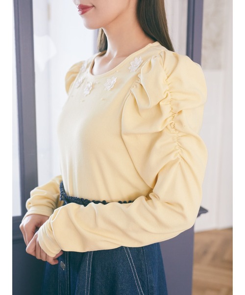 Areeam(アリーム)の「モチーフリブプルオーバー(Tシャツ/カットソー・レディース・イエロー/ピンク/オフホワイト・FREE)」の1枚目の写真