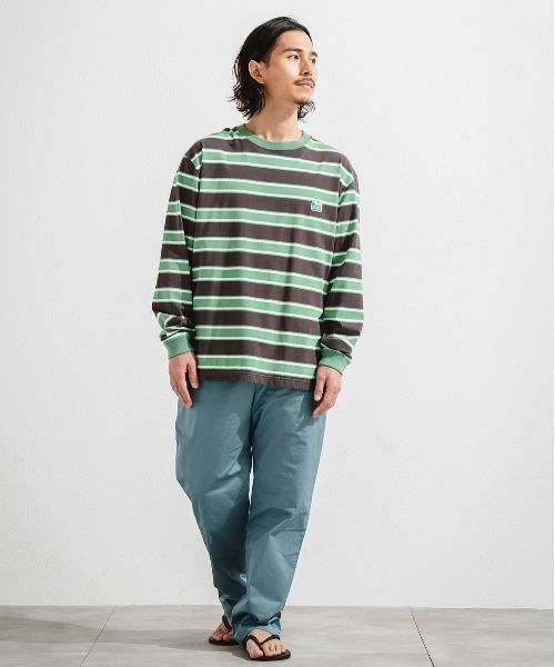 OFFSHORE（オフショア）の「MULTI BORDER L/STEE/マルチボーダー ロングスリーブティー（Tシャツ/カットソー・メンズ・グリーン/ブルー・XL/L/M/S）」の4枚目の写真