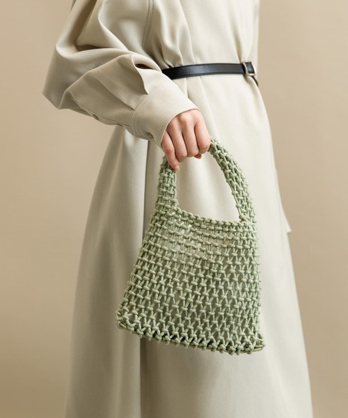 SMELLY(スメリー)の「メッシュミニバッグ(ハンドバッグ・レディース・アイボリー/ライトブラウン/ミント・-)」の20枚目の写真