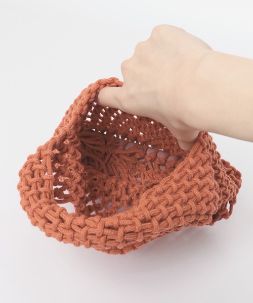 SMELLY(スメリー)の「メッシュミニバッグ(ハンドバッグ・レディース・アイボリー/ライトブラウン/ミント・-)」の6枚目の写真