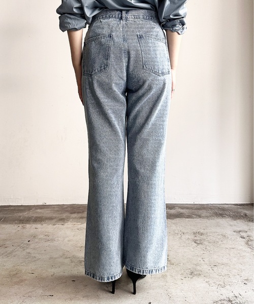 COMMON WARE（コモンウェアー）の「COMMONWARE:12ozデニムピンタックフレアパンツ（デニムパンツ・メンズ・ケミカルウォッシュ/インディゴブルー/ライトインディゴブルー/ブラック系/ブラック・L/XL/M）」の12枚目の写真