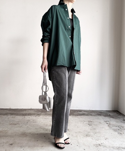 COMMON WARE（コモンウェアー）の「COMMONWARE:12ozデニムピンタックフレアパンツ（デニムパンツ・メンズ・ケミカルウォッシュ/インディゴブルー/ライトインディゴブルー/ブラック系/ブラック・L/XL/M）」の22枚目の写真