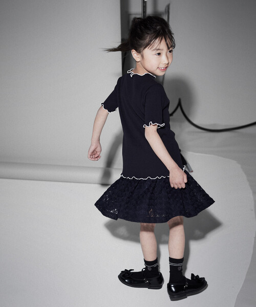 COMME CA ISM（コムサイズム）の「インナーパンツ付き　レーススカート（スカート・キッズ・ホワイト/ネイビー・110cm/120cm/130cm/140cm/150cm）」の4枚目の写真