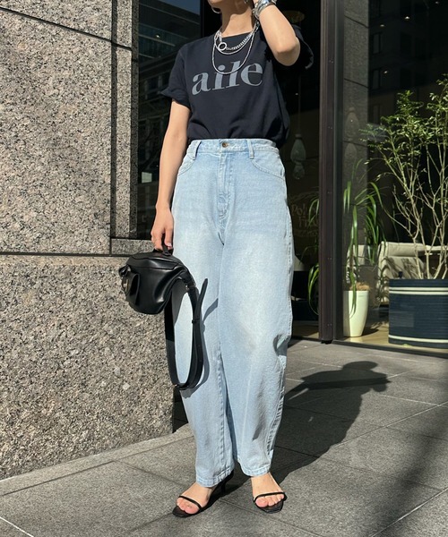DouDou(ドゥドゥ)の「aileフロッキーロゴTEE(Tシャツ/カットソー・レディース・ホワイト系その他/ホワイト/チャコールグレー/ライトグレー/ネイビー/ピンク・FREE)」の7枚目の写真