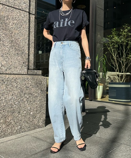 DouDou(ドゥドゥ)の「aileフロッキーロゴTEE(Tシャツ/カットソー・レディース・ホワイト系その他/ホワイト/チャコールグレー/ライトグレー/ネイビー/ピンク・FREE)」の8枚目の写真